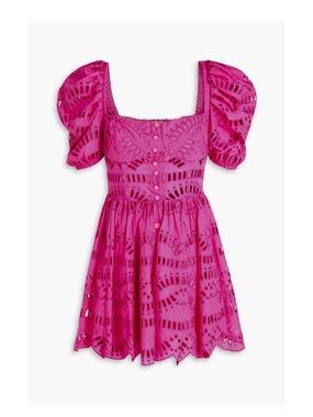 Charo Ruiz Fuchsia Eyelet Mini Dress